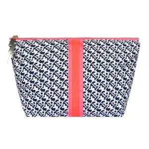 Navy Geometric Wash Bag